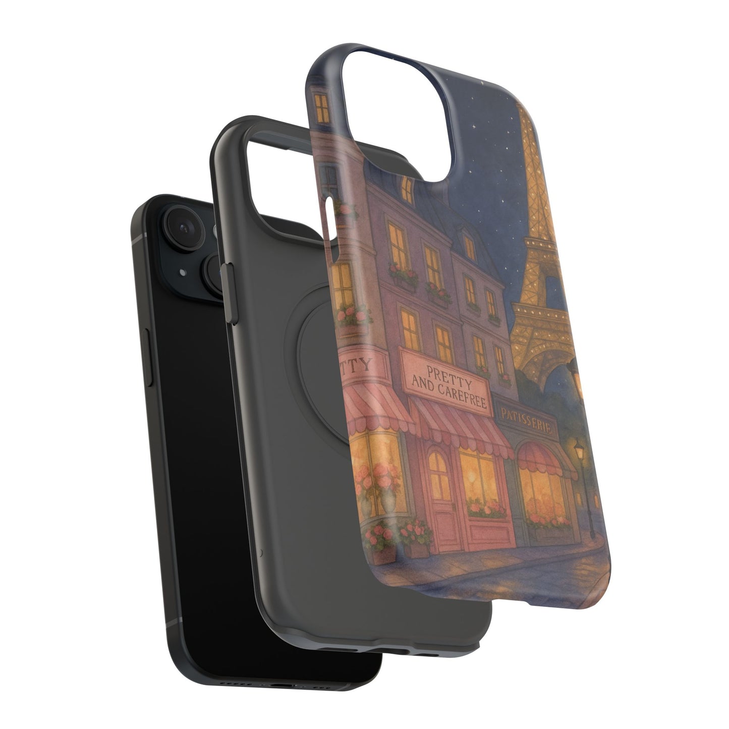 Parisian Night Phone Case, Cute Protective Case, Eiffel Tower Design, Gifts for Her, Trendy Phone Accessories, Chic Mobile Cover