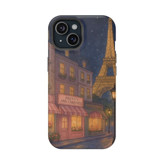 Parisian Night Phone Case, Cute Protective Case, Eiffel Tower Design, Gifts for Her, Trendy Phone Accessories, Chic Mobile Cover