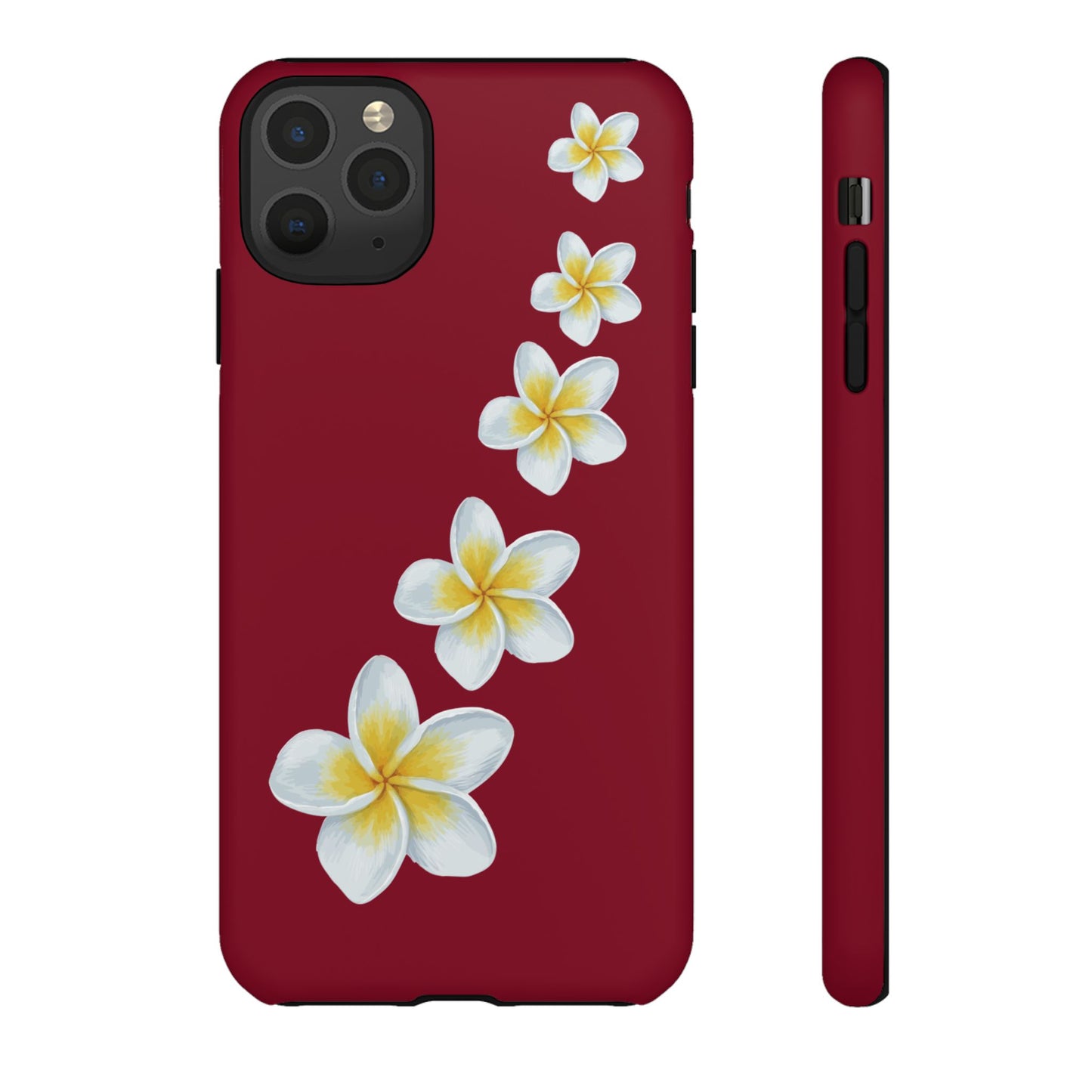 Flower Me Burgundy Durable Phone Case
